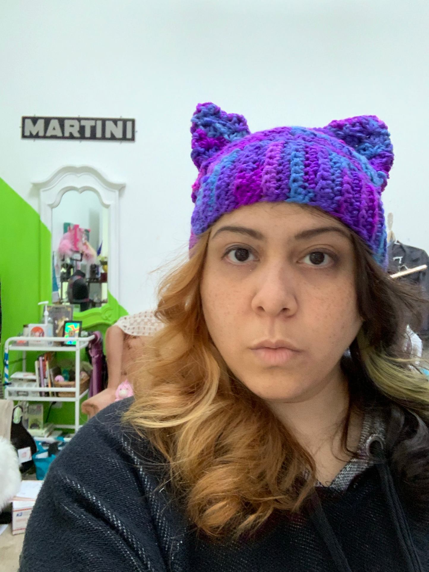 PRE-ORDER Kitty Cat Beanie Custom for Meg the fury