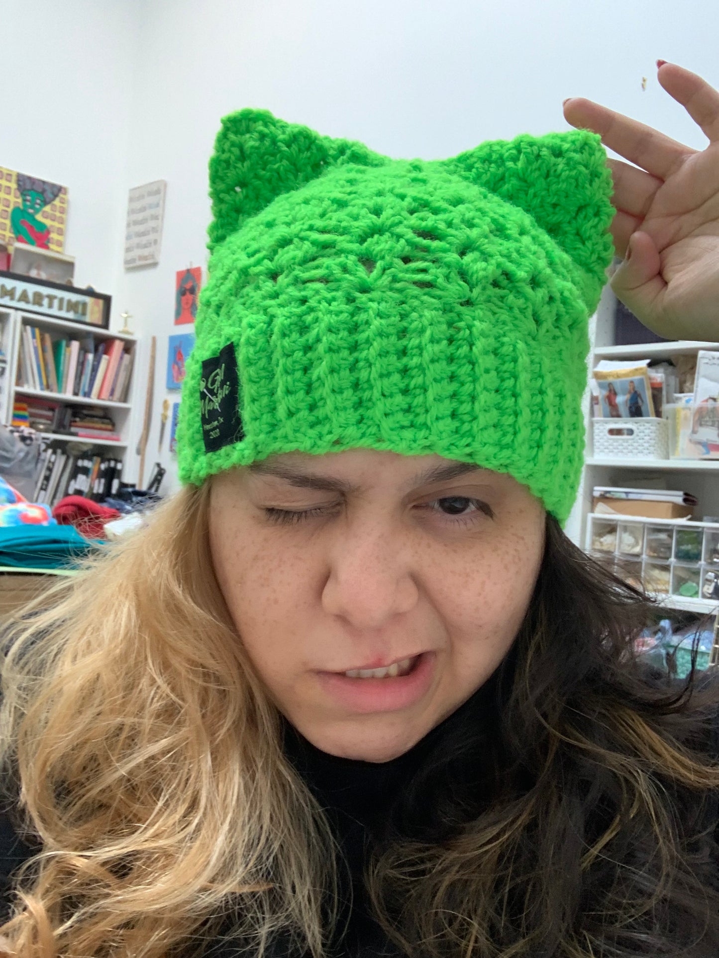 PRE-ORDER Kitty Cat Beanie Custom for Meg the fury