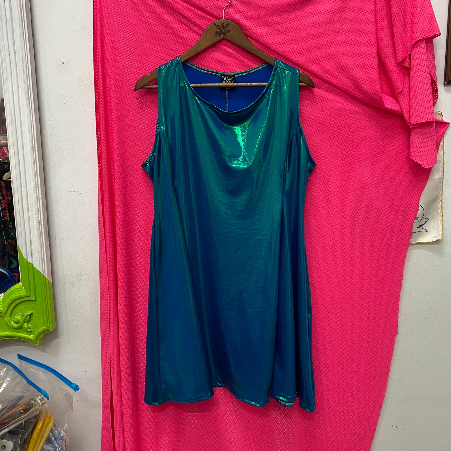 Green shimmer dress size XL